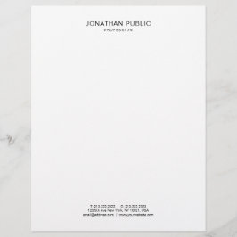 En-tête De Lettre Modèle simple noir et blanc élégant moderne