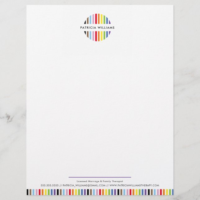 En-tête De Lettre MODERN MINIMAL stripe logo rainbow pride LGBTQ (Devant)