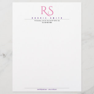En-tête de lettre moderne avec monogramme