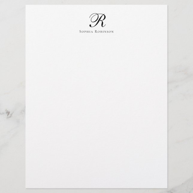 En-tête De Lettre Moderne Élégant Chic Monogramme Professionnel (Devant)
