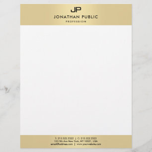En-tête De Lettre Moderne Élégant Monogramme Glamour Modèle Faux Gol