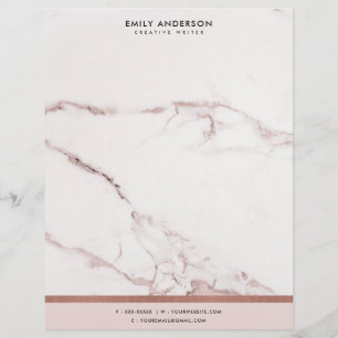 EN-TÊTE DE LETTRE MODERNE MODERNE TEXTURE EN MARBRE D'OR ROSE ROSE R