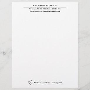 En-tête De Lettre Moderne simple affaires ou personnel