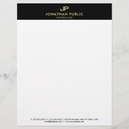 En-tête De Lettre Moderne simple de monogramme noir créatif d'or