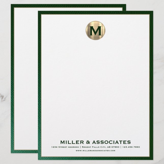 En-tête De Lettre Monogramme de luxe personnalisé (Devant / Derrière)