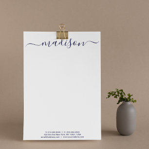 En-tête De Lettre Monogramme élégant en bleu chic