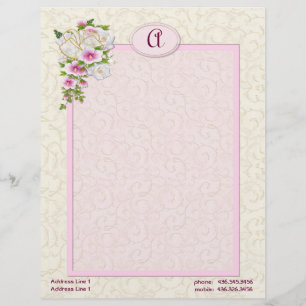 En-tête De Lettre Monogramme floral - Personnaliser