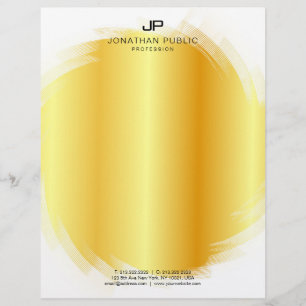 En-tête De Lettre Monogramme personnalisé Modèle Faux Gold