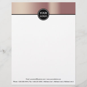 En-tête De Lettre Monogramme stationnaire moderne d'or noir et rose