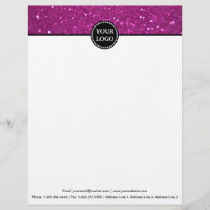 En-tête De Lettre Monogramme sur mesure fixe moderne noir et rose