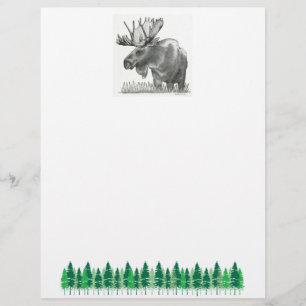 En-tête De Lettre Moose de Noël