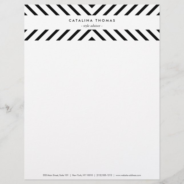 En-tête De Lettre Motif noir et blanc Retro Mod (Devant)