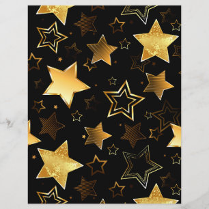 En-tête De Lettre Motif sans couture avec étoiles d'or