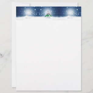 En-tête De Lettre Noël bonhomme de neige SlipperyJoe foulard vert m