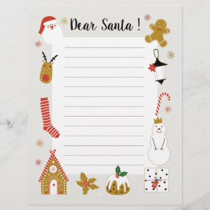 En-tête De Lettre Noël veut Cher Père Noël