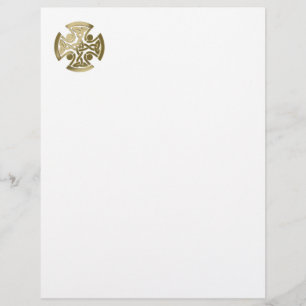 En-tête De Lettre noeud d'or celtique