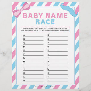 En-tête De Lettre Nom du bébé Race [Sexe Surprise]