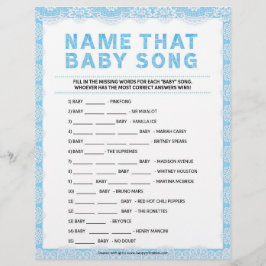 En-tête De Lettre Nom Que Chanson De Bébé [Dentelle De Luxe [Bleu]