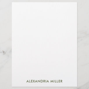 En-tête De Lettre Nom typographique simple Olive Stationery