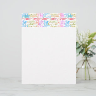 En-tête De Lettre Nuage de mots de la communauté arc-en-ciel LGBTQ+