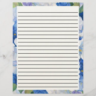 En-tête De Lettre Nuances de fleurs bleues