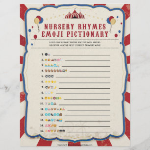 En-tête De Lettre Nursery Rhymes Emoji [Thème du cirque]