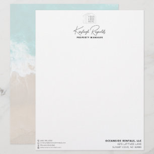 En-tête De Lettre Ocean / Beach Location Manager Logo Personnalisé