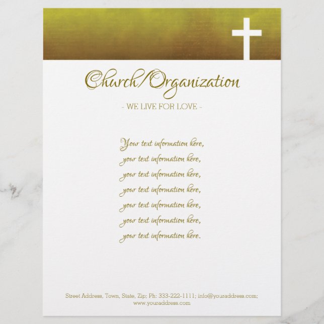 En-tête De Lettre Organisation religieuse en-tête croix blanche (Devant)