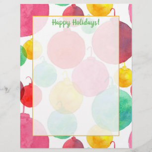 En-tête De Lettre Ornements de Noël Lettres de vacances