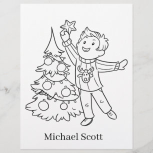 En-tête De Lettre Page de coloriage de Noël pour enfants ajouter le 