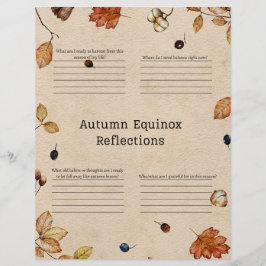 En-tête De Lettre Page Journal de réflexion de l'équinoxe d'automne