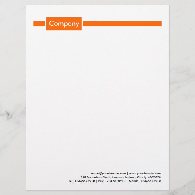 En-tête De Lettre Panneau et ligne - orange (Devant)