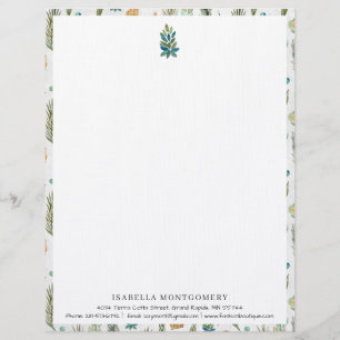 En-tête De Lettre Papeterie à lettre simple rustique avec feuillage 