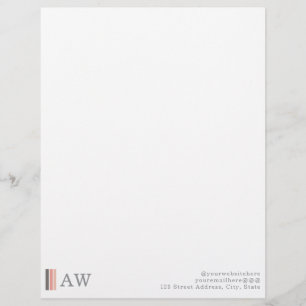 En-tête De Lettre Papier à Lettre Minimaliste Moderne Monogrammé Ros