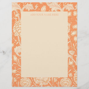 EN-TÊTE DE LETTRE PAPIER À LETTRE: WILLIAM MORRIS : "TULIP SAUVAGE"