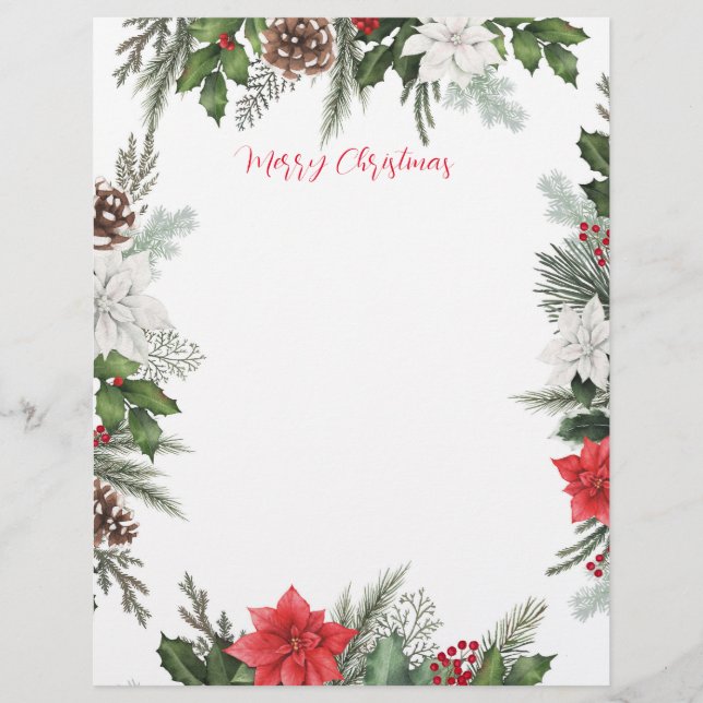 En-tête De Lettre Papier de lettre de Noël Bordure (Devant)