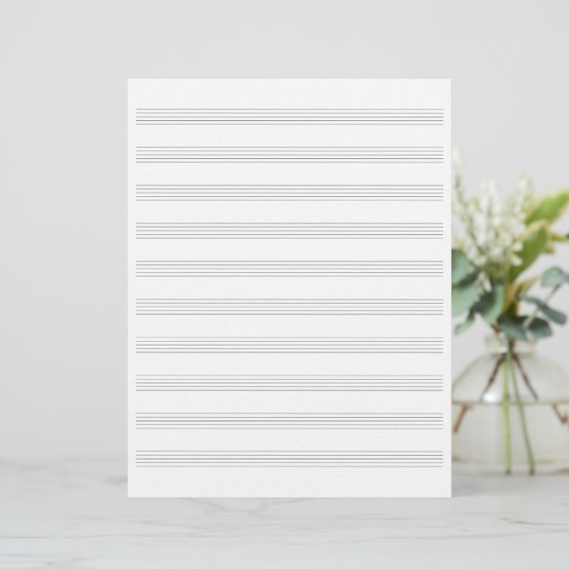 En-tête De Lettre Papier manuscrit de musique vierge (papier personn (Debout devant)