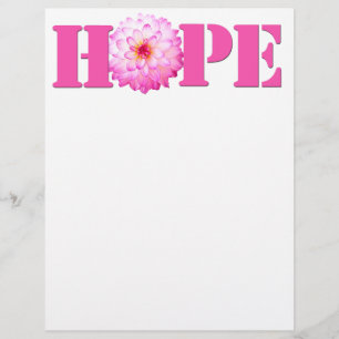 En-tête De Lettre Papier photo Pink HOPE Dahlia