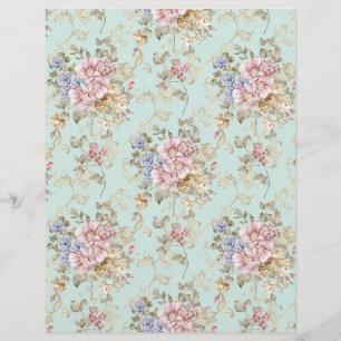 En-tête De Lettre Papier scrapbook vintage floral rose shabby chic