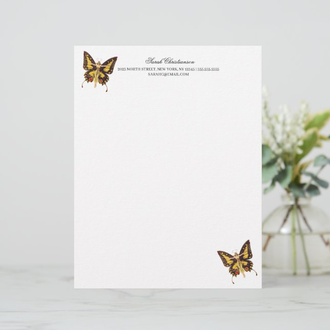 En-tête De Lettre Papillon magique en-tête (Debout devant)