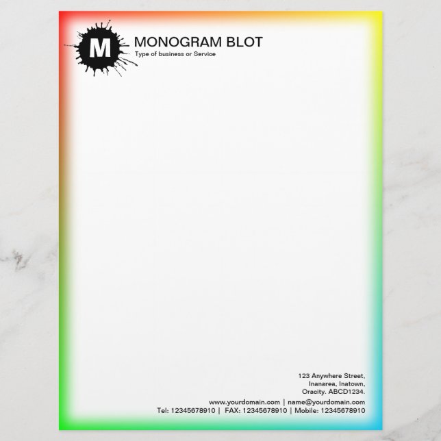 En-tête De Lettre Parcelle Monogramme - Noir - Arête Couleur (Devant)