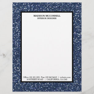 En-tête De Lettre Parties scintillant bleu marine moderne