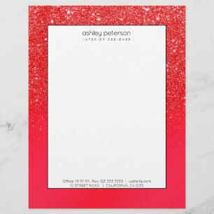 En-tête De Lettre parties scintillant rouge festive scintille à l'om