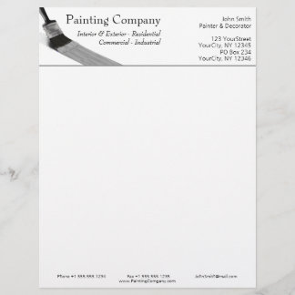 En-tête De Lettre Peinture Peintre Service Société Brush Grey