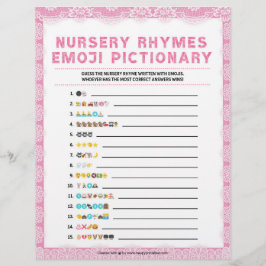 En-tête De Lettre Pépinière Rhymes Emoji Pictionary [Rose dentelle d