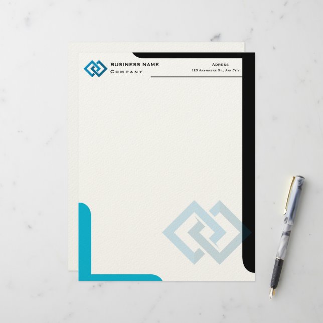 En-tête De Lettre Personalized Company Logo Professional Letterhead (Devant/Arrière en situation)