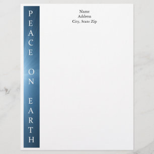 En-tête de lettre personnalisé de Noël - paix sur
