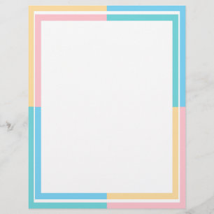 En-tête De Lettre Personnalisé Moderne Bleu Vert Rose Jaune Vide