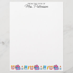 En-tête De Lettre Personnalisé Nom Enseignant Cadeau en-tête Cute Ka