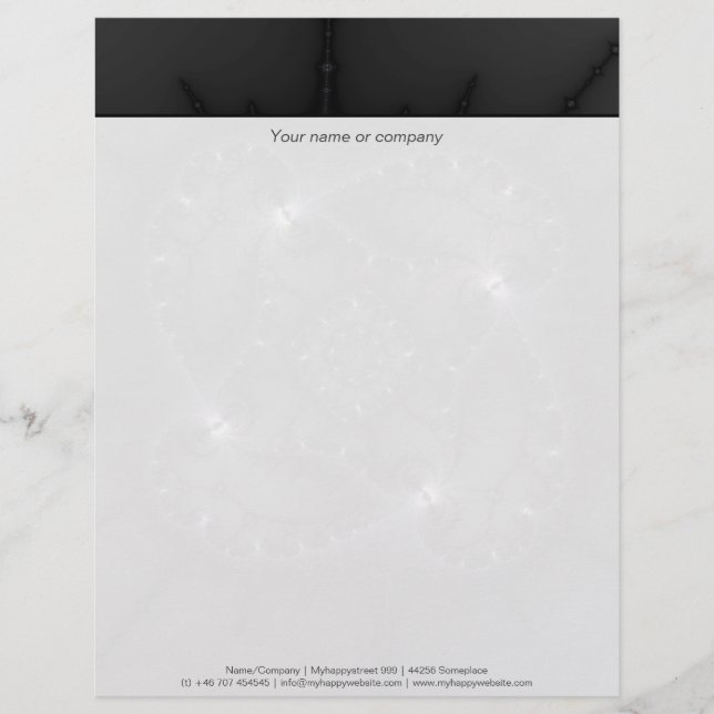 En-tête De Lettre Personnalisée 50 Nuances De Gris - Art Fractal (Devant)